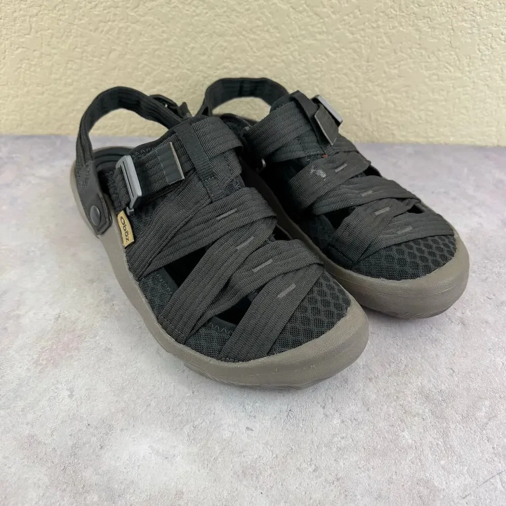 Oboz Whakata Trail Mens Size 12 US Black Gray Slip On Sandals Slingback Slides